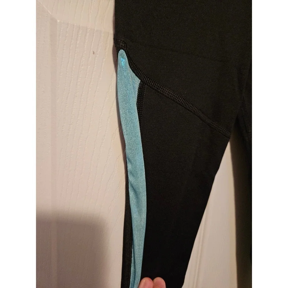 NWT‎ Mira Rae full length black leggings shimmer blue 4T